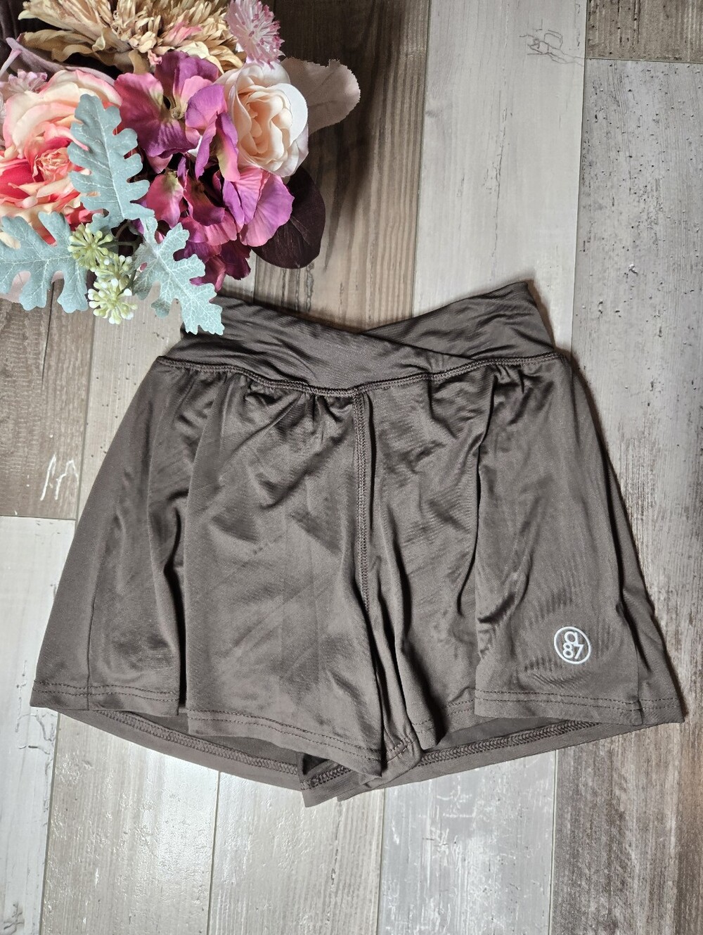 Aeropostale Kids Girls Brown Athletic Skort‑Style Shorts – Medium 10/12 NWOT